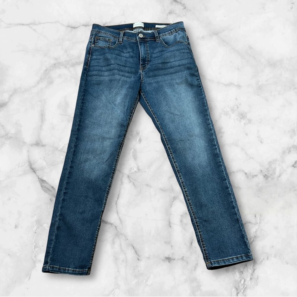 Angels Forever Young Womens Convertible Skinny Jeans Size 12/31 Medium Blue Deni
